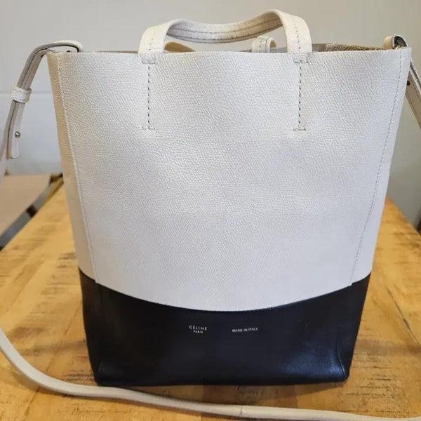 [BUNJANG] Celine Small Square Two-Tone Cabas Tote Shoulder Bag / (정품) 셀린느 스몰 스퀘어 투톤 카바스 토트 숄더백