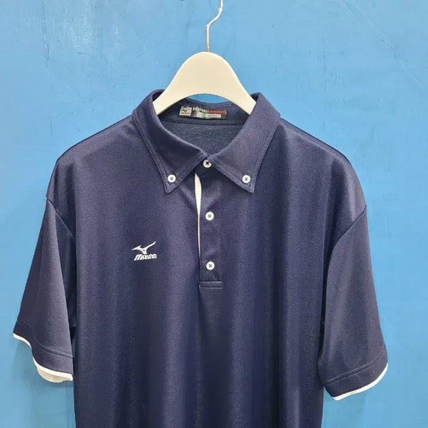 [BUNJANG] Mizuno Baseball Short Sleeve Polo Shirt Navy/White Mix / 일본판 미즈노 야구 반팔 카라티