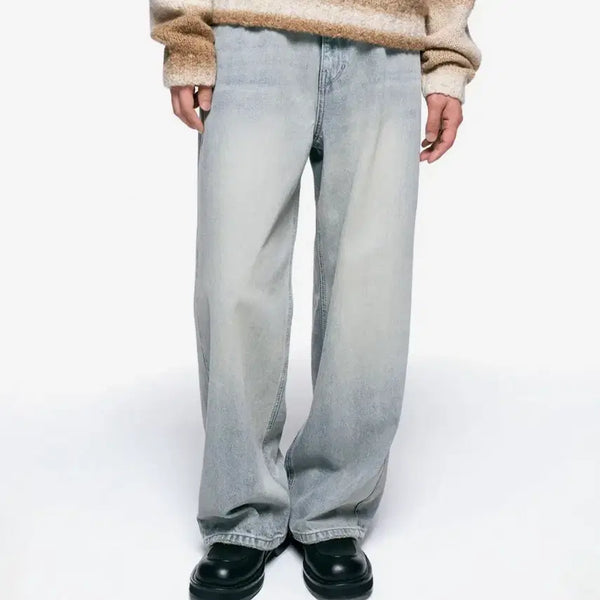 [BUNJANG] INSILENCE CALIK Wide Denim Jeans Light Blue / 인사일런스 CALIK 와이드 진 데님 연청바지