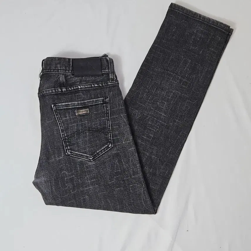 [BUNJANG] Armani Exchange Monogram Leather Patch Denim Pants Size 30 / 아르마니 익스체인지 모노그램 가죽패치 데님팬츠 청바지 30 백화점 정품
