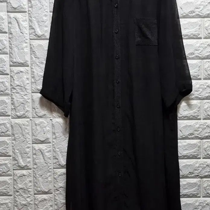 [BUNJANG] 100% Punggi In-yeon Black Long Shirt / 풍기인견100 블랙  롱 셔츠88