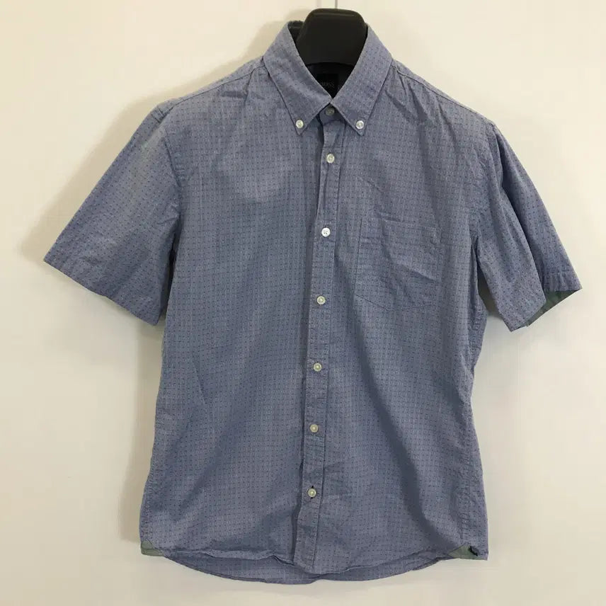 [BUNJANG] Hugo Boss Pattern Short Sleeve Shirt Blue / 휴고보스 패턴 반팔셔츠 블루 [M]