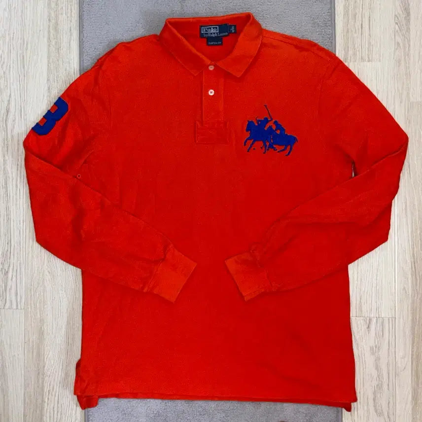 [BUNJANG] Polo Ralph Lauren Big Pony Long Sleeve Polo Shirt Orange L / [S급] 폴로 랄프로렌 긴팔 카라티 오렌지 L