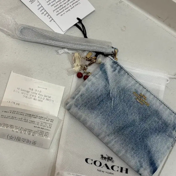[BUNJANG] Coach Denim Corner Zip Wallet / 코치 데님 코너집