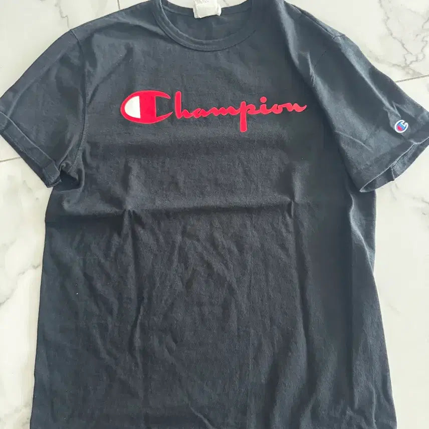 [BUNJANG] Champion Big Logo T-Shirt Black M / 챔피온 빅로고 반팔티 블랙 m