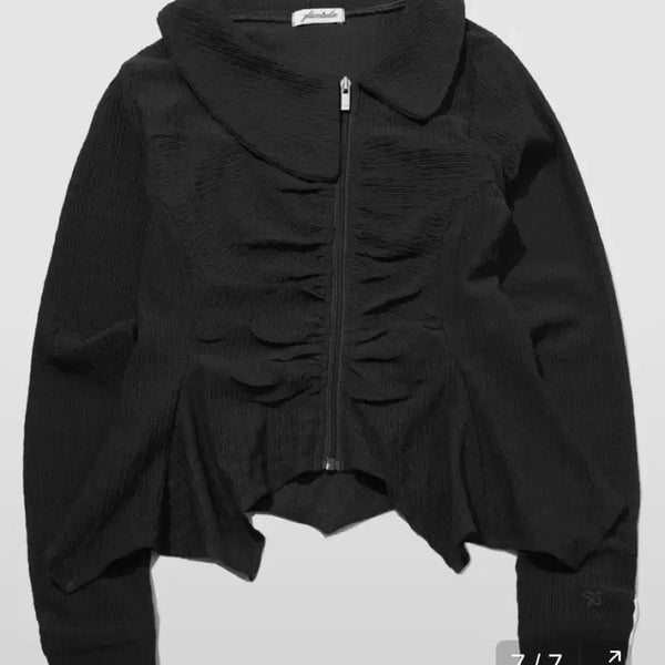 [BUNJANG] Place Studio Shirring Asymmetric Collar Jacket Black / 새것)플레이스 스튜디오 셔링 언발란스 카라 자켓 블랙