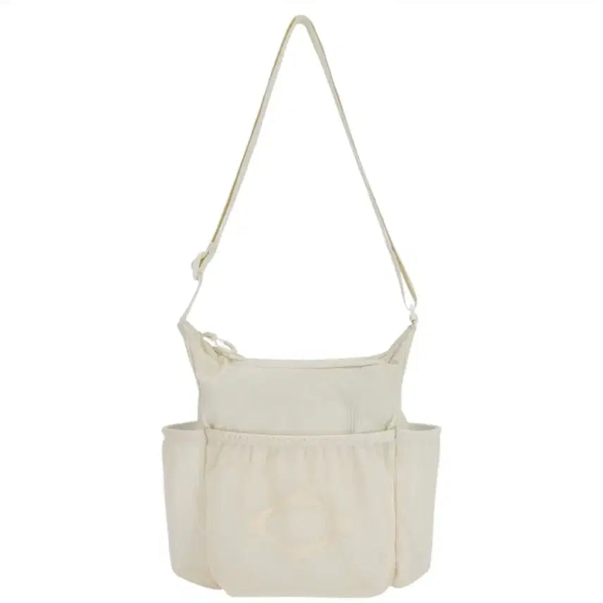 [BUNJANG] Mischief Mesh Pocket Crossbody Bag Cream / 미스치프 메쉬 포켓 크로스백 크림색