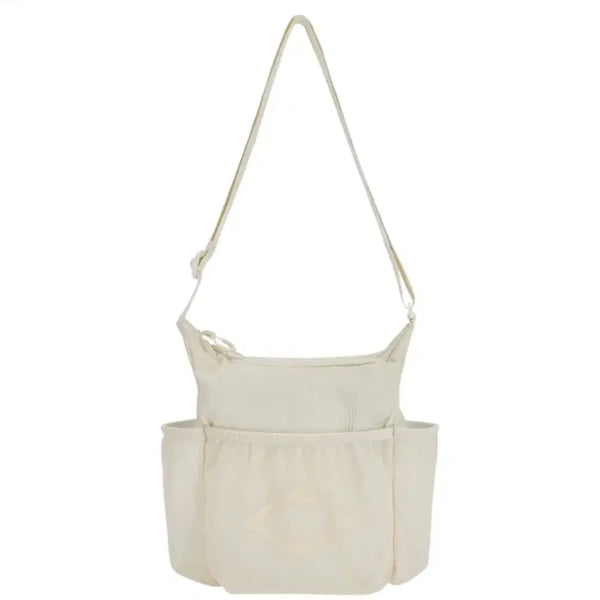 [BUNJANG] Mischief Mesh Pocket Crossbody Bag Cream / 미스치프 메쉬 포켓 크로스백 크림색