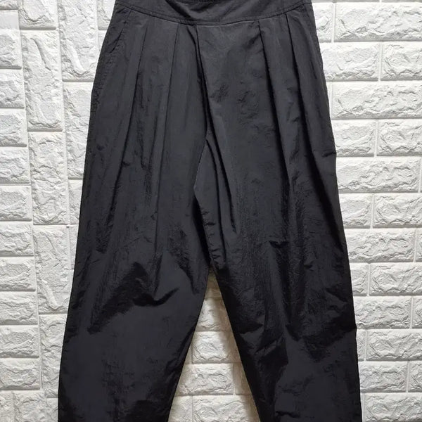 [BUNJANG] High-Quality Nylon Wide Pants - Black (Size M) / 고퀄 나일론 블랙 와이드 팬츠M