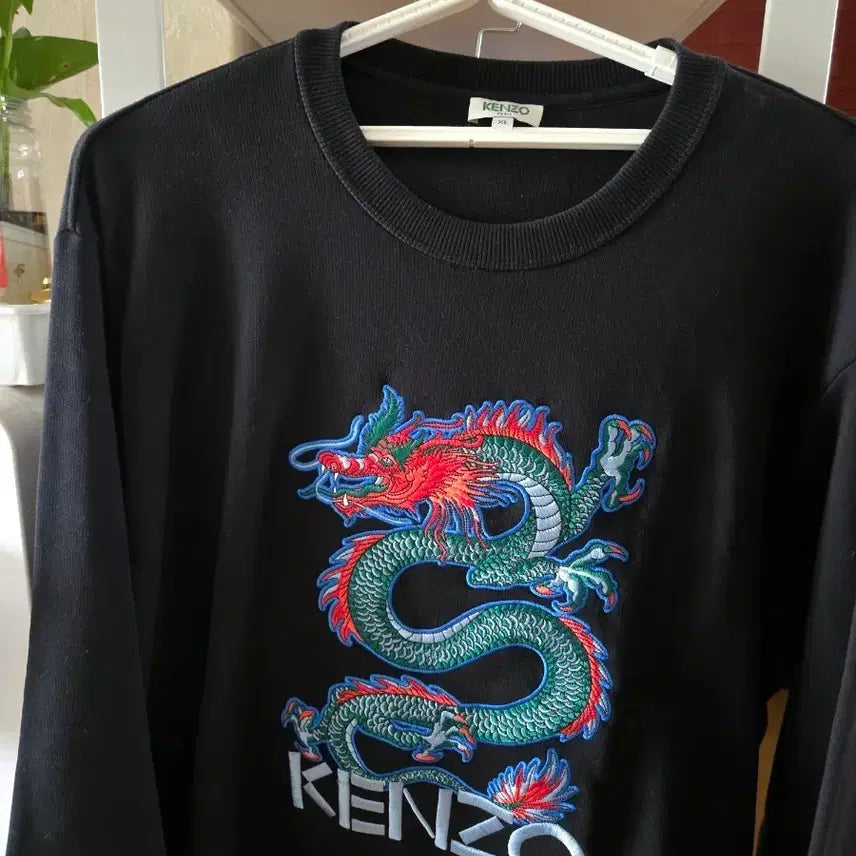 [BUNJANG] Kenzo Dragon Embroidery Black Men's Sweatshirt XL / [초희귀_흡연X] 겐조 용 자수 블랙 남성 맨투맨