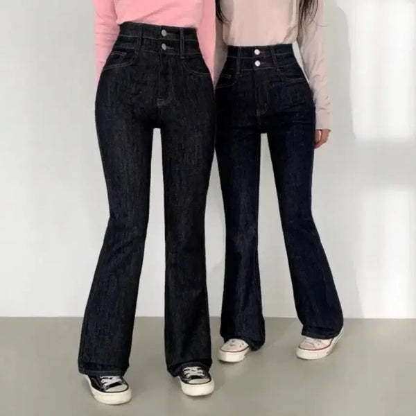[BUNJANG] High-Waisted Bootcut Jeans - Size M / 에이블리 몸매보정 하이웨스트 부츠컷 m