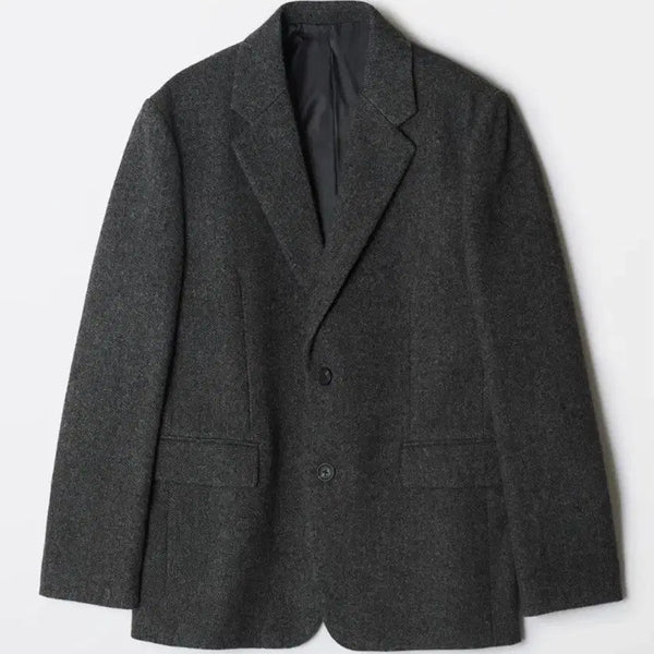 [BUNJANG] SPAO Men's Wool Blend Herringbone Jacket Charcoal L / [새상품] 스파오 남성 울혼방 헤링본 재킷 차콜 L