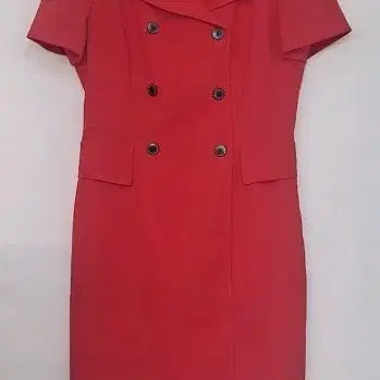 [BUNJANG] Misens Red Double Button Dress / 미센스 레드 더블 원피스