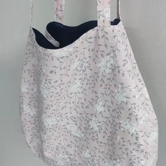 [BUNJANG] Handmade Mini Floral Eco Bag Shoulder Bag / 미니 핑크 잔꽃 에코백