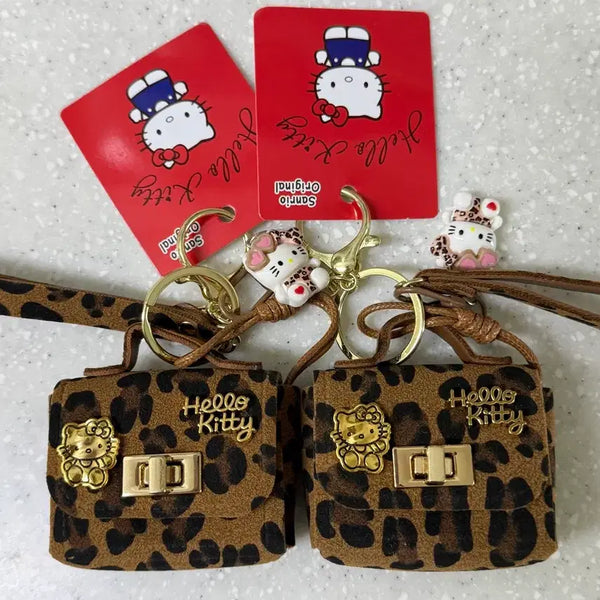 [BUNJANG] Hello Kitty Leopard Mini Bag Airpods Crossbody Pouch Keychain / 헬로키티 레오파드 미니백 에어팟 크로스백 파우치 키링