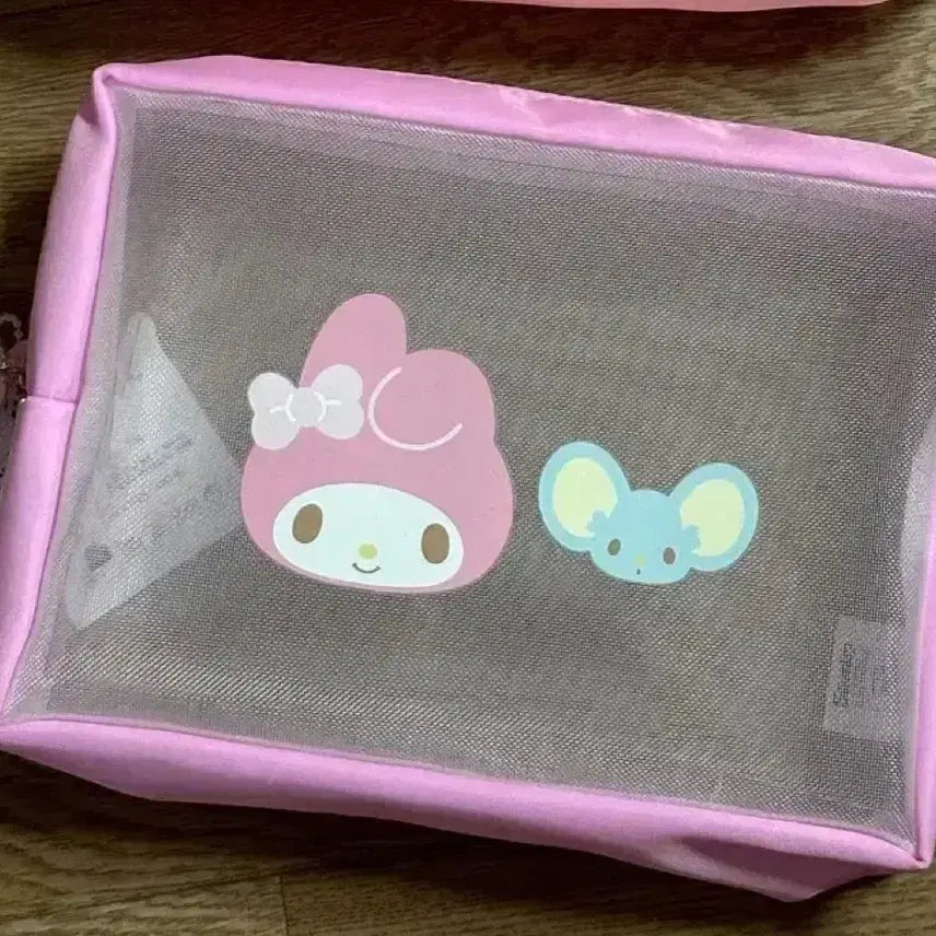 [BUNJANG] Daiso Sanrio My Melody Large Mesh Pouch / 다이소 산리오 마이멜로디 사각 메쉬 파우치 대형