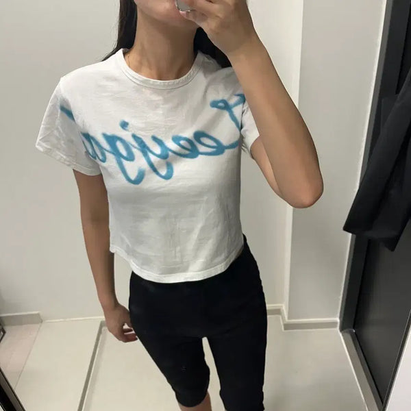 [BUNJANG] LEEY Crop T-Shirt / 엘이이와이 크롭 티셔츠
