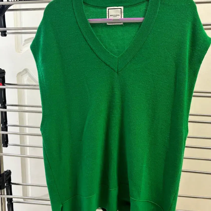 [BUNJANG] Wooyoungmi Green Knit Vest 48 / 우영미 그린 니트 베스트 48