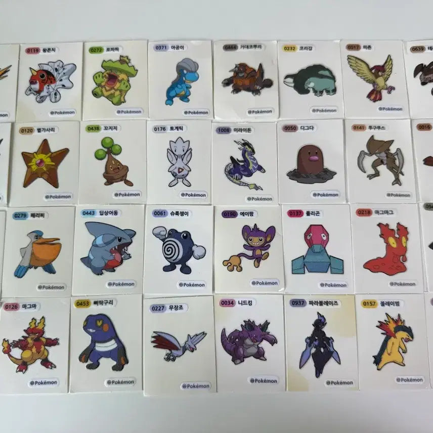 [BUNJANG] Pokemon Stickers 32 Types Bundle Set / 포켓몬 띠부씰 32종 일괄