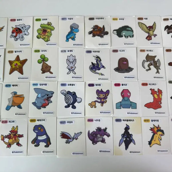 [BUNJANG] Pokemon Stickers 32 Types Bundle Set / 포켓몬 띠부씰 32종 일괄
