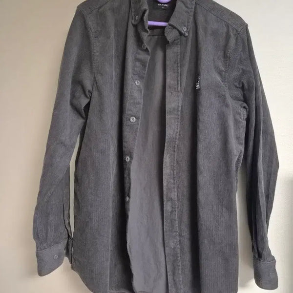 [BUNJANG] Kangol Corduroy Shirt Charcoal / 캉골 코듀로이 셔츠 차콜