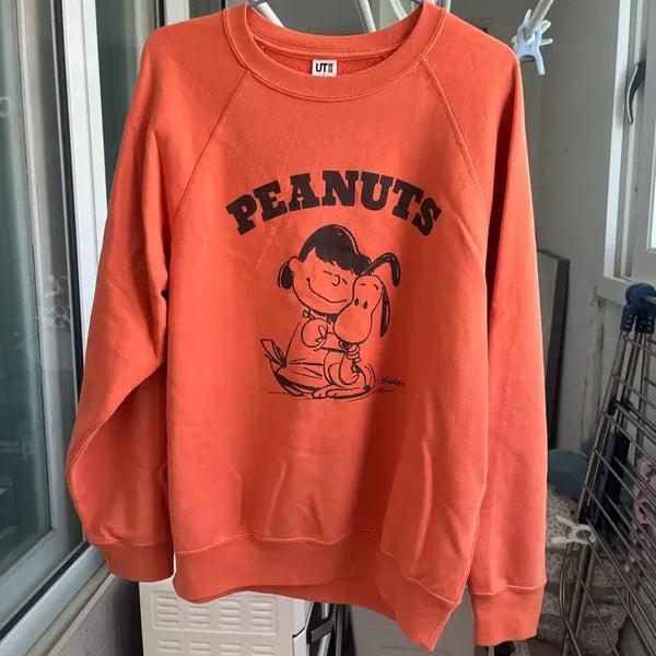 [BUNJANG] Uniqlo Peanuts Sweatshirt Orange / 유니클로 피너츠 맨투맨 오렌지