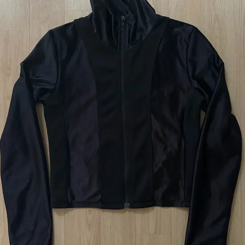 [BUNJANG] Deep In Blue Glossy Jersey Zip-Up Black / 딥인블루 글로시 져지 집업 블랙