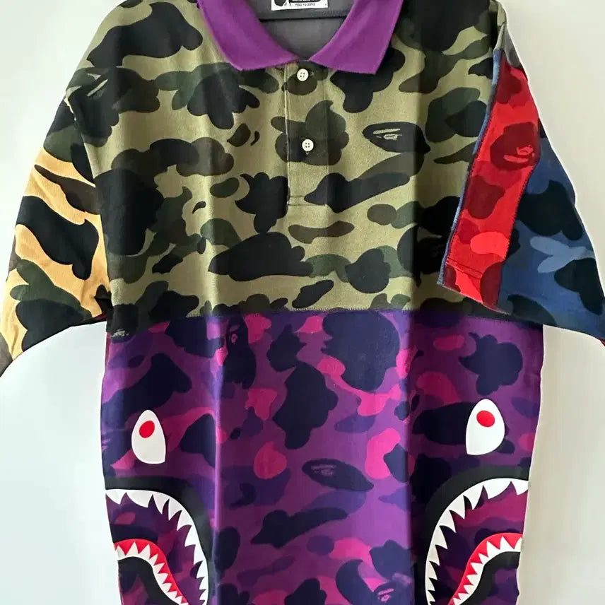 [BUNJANG] A Bathing Ape Mix Camo Relaxed Shark Shirt / L) 베이프 믹스카모 릴렉스 샤크 셔츠