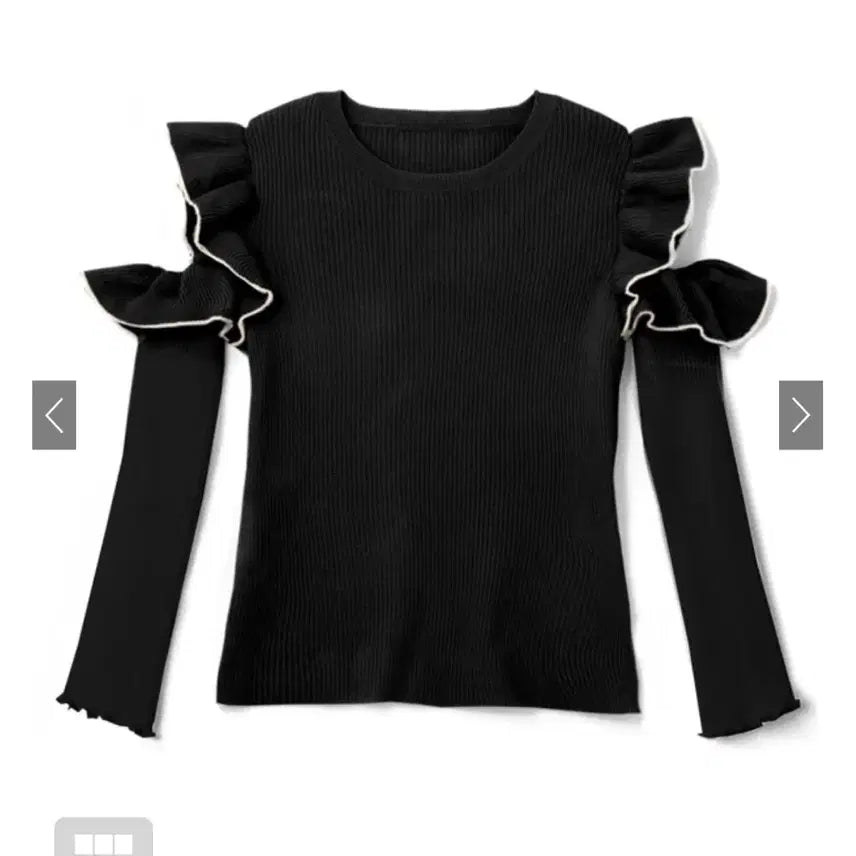 [BUNJANG] GRL Frill Off-Shoulder Knit Black / grl 그레일 프릴 오프숄더 니트 블랙