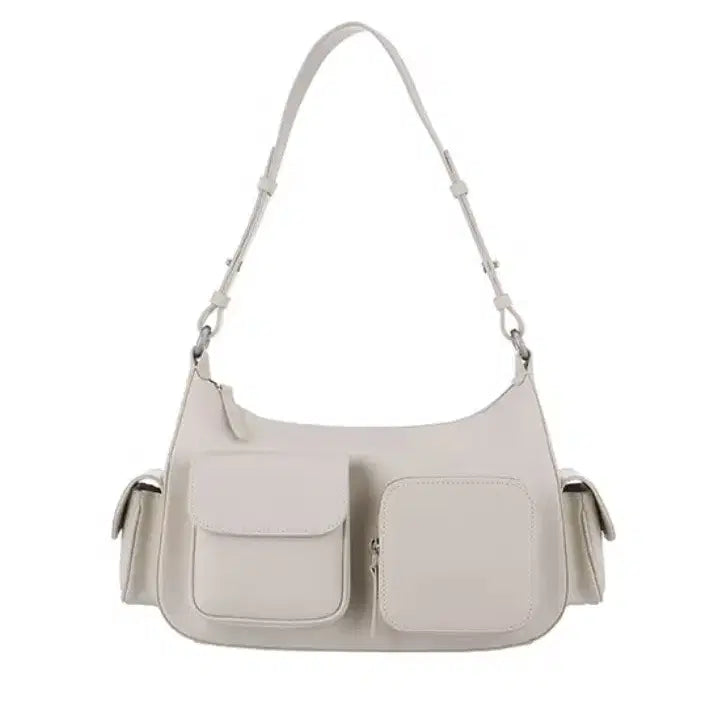 [BUNJANG] Barneys New York Italian Leather Pocket Bag Shoulder Bag Ivory (Cream) / 바니스뉴욕 이태리 레더 포켓백 아이보리(크림) 숄더백