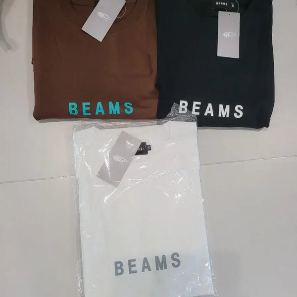 [BUNJANG] BEAMS Logo Short Sleeve T-Shirt (Brown, White, Black) / [새상품] BEAMS 빔즈 로고 반팔 티셔츠 (브라운 화이트 블랙)