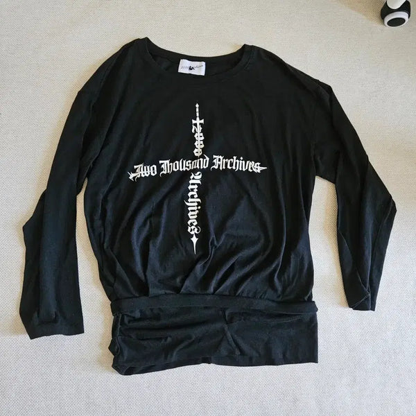 [BUNJANG] 2000 Archives Dagger Draped Long Sleeve Shirt / 2000아카이브스 dagger draped 롱슬리브 셔츠