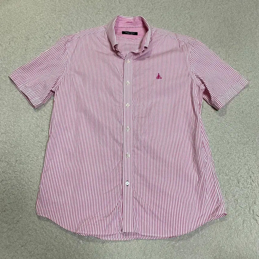 [BUNJANG] Beanpole Pink Stripe Short Sleeve Shirt Size 105 / 빈폴 핑크 스트라이프 반팔 셔츠 105