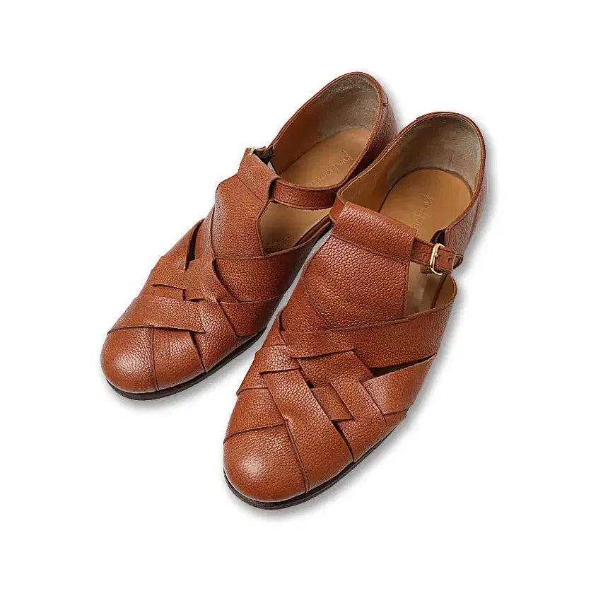 [BUNJANG] Polpetta Lav. Luxury Classic Leather Gurkha Sandals / 폴페따 [Polpetta] Lav. 럭셔리 클래식 레더 구르카 샌들