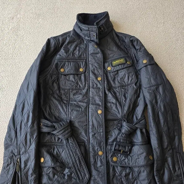 [BUNJANG] Barbour International Quilted Jacket Black UK10 / 바버 인터내셔널 퀼팅 자켓 블랙 UK10 55-66