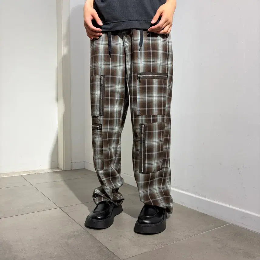 [BUNJANG] GU x Undercover Pocket Check Cargo Pants / GU x undercover 포켓 체크 카고 팬츠 바지
