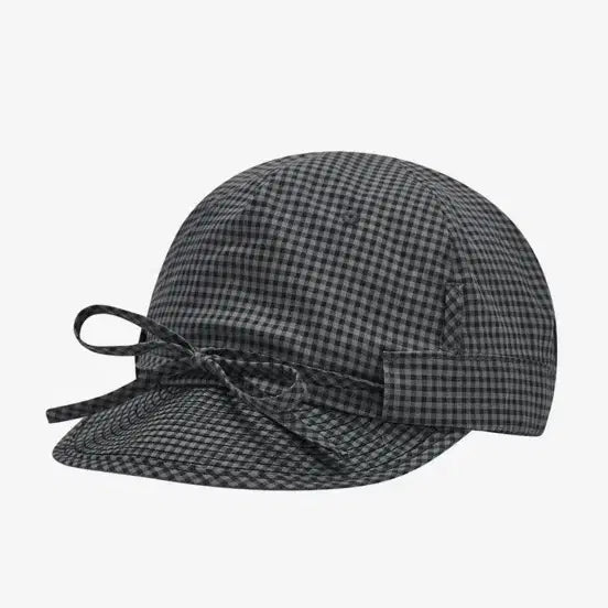[BUNJANG] TypeService Checkered Ribbon Cap [Charcoal] / 타입서비스 Checkered Ribbon Cap [Charcoal]