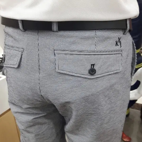 [BUNJANG] Kim Young Joo Golf Men's Check Pattern Shorts Black 34 Inch / 골프 잔체크 블랙 반바지 34인치