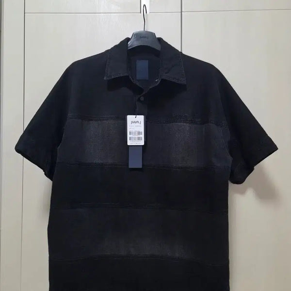 [BUNJANG] Juun.J 26SS Black Denim Stripe Polo T-Shirt XS / [XS] 준지 26SS 블랙 데님 스트라이프 카라티
