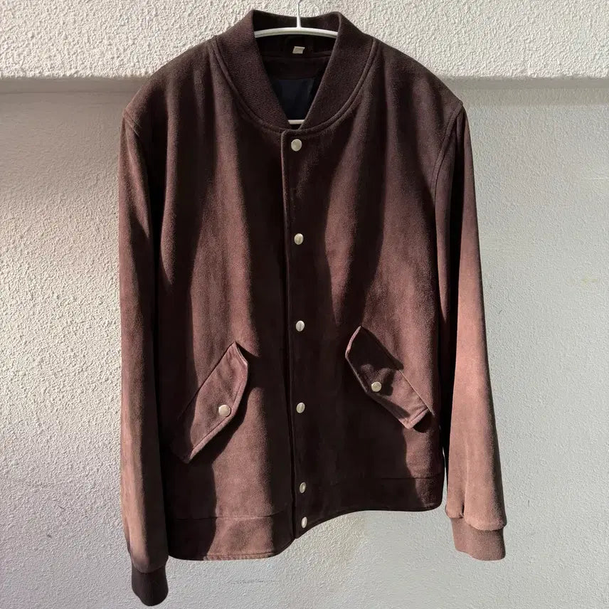 [BUNJANG] Suit Supply Suede Dark Brown Leather Blouson Jacket / 수트서플라이 소가죽 스웨이드 블루종 자켓 다크 브라운