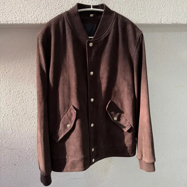 [BUNJANG] Suit Supply Suede Dark Brown Leather Blouson Jacket / 수트서플라이 소가죽 스웨이드 블루종 자켓 다크 브라운