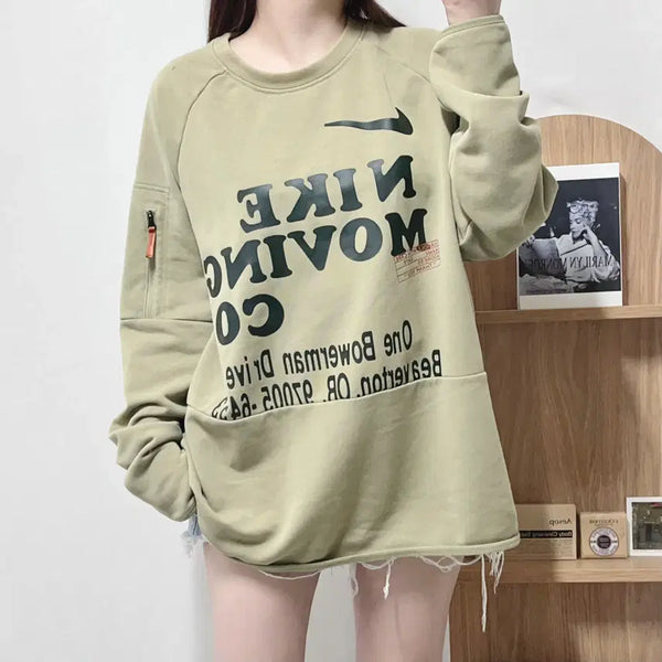 [BUNJANG] Nike Moving Co. Graphic Sweatshirt Beige XXL / 나이키 베이지 NIKE MOVING CO. 그래픽 맨투맨 [ X