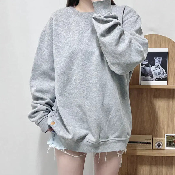 [BUNJANG] Carhartt Grey Hem Logo Fleece Sweatshirt Original L / 칼하트 그레이 밑단로고 기모 맨투맨 [ 오리지널 L ]