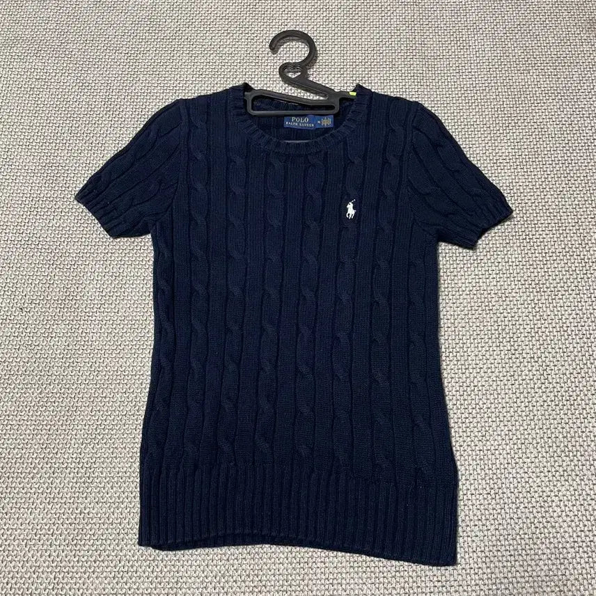 [BUNJANG] Polo Ralph Lauren Women's Cable Knit Short Sleeve Knit M / M 폴로 랄프로렌 여성 꽈배기 반팔 니트 B.8379