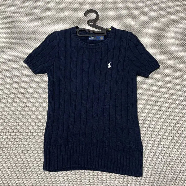 [BUNJANG] Polo Ralph Lauren Women's Cable Knit Short Sleeve Knit M / M 폴로 랄프로렌 여성 꽈배기 반팔 니트 B.8379