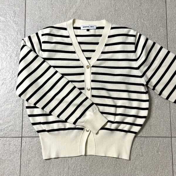 [BUNJANG] General Idea Stripe Essential Cardigan / [제너럴아이디어] 스트라이프 가디건