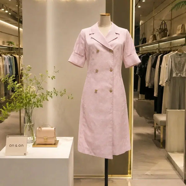 [BUNJANG] on&on Linen Blend Pink Dress / on&on 린넨혼방 핑크 원피스 / 하객룩 출근룩