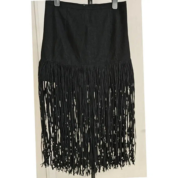 [BUNJANG] DEBB. &DEBB Black Fringe Skirt (Size S) / DEBB.앤디앤뎁(S) 블랙 프린지 스커트
