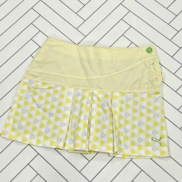 [BUNJANG] Puma Women's Golf Skirt Yellow with Inner Shorts Size 0 / 푸마 여자 골프 스커트 옐로우 속바지o