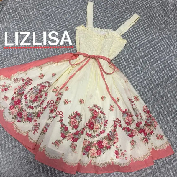 [BUNJANG] Liz Lisa Floral Princess Sleeve Mini Dress / 리즈리사 고전 핀터깔 대대장 히메카지 라떼갸루 히메갸루 플로럴 원피스